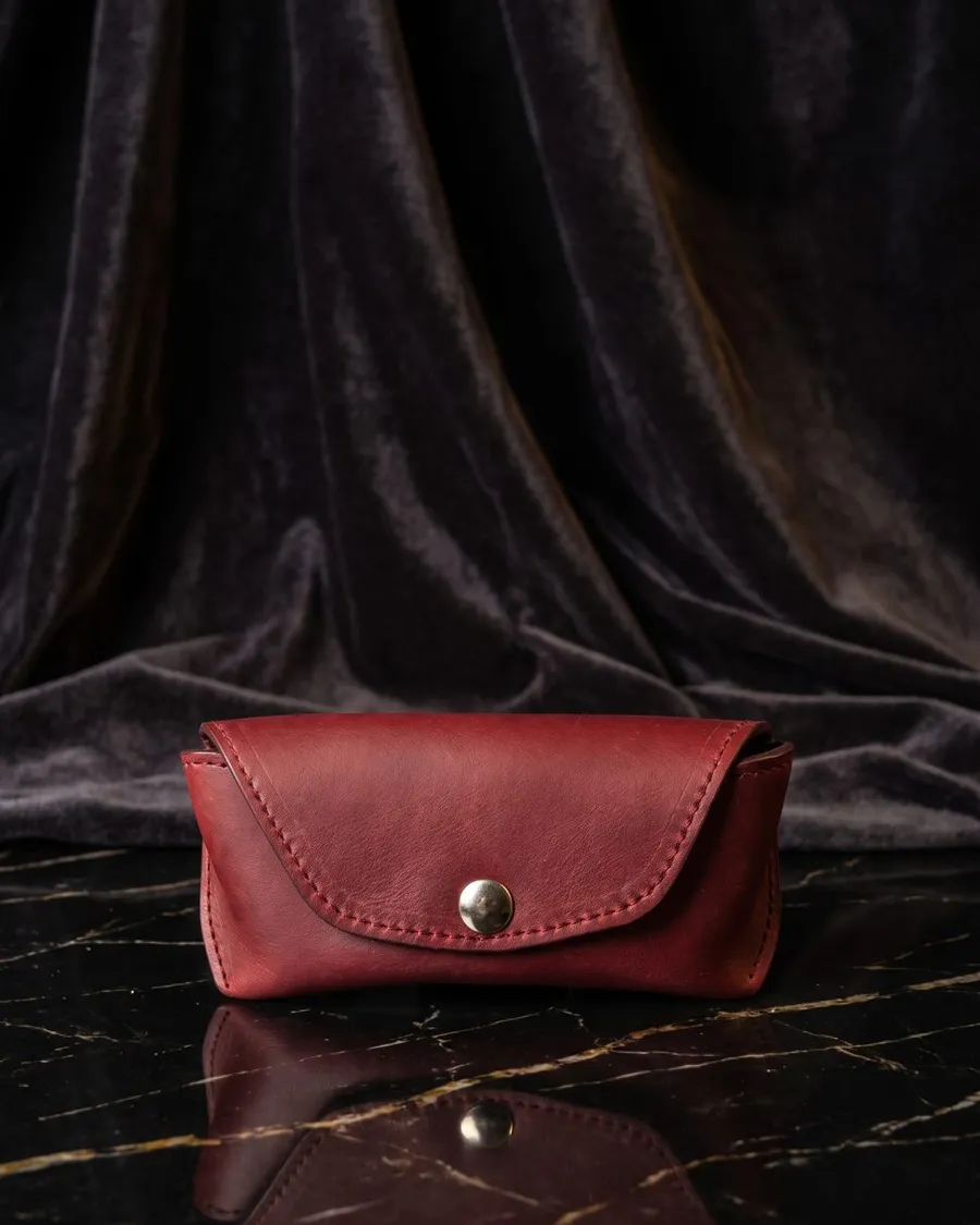 PORTAOCCHIALI — Oxblood · vacchetta