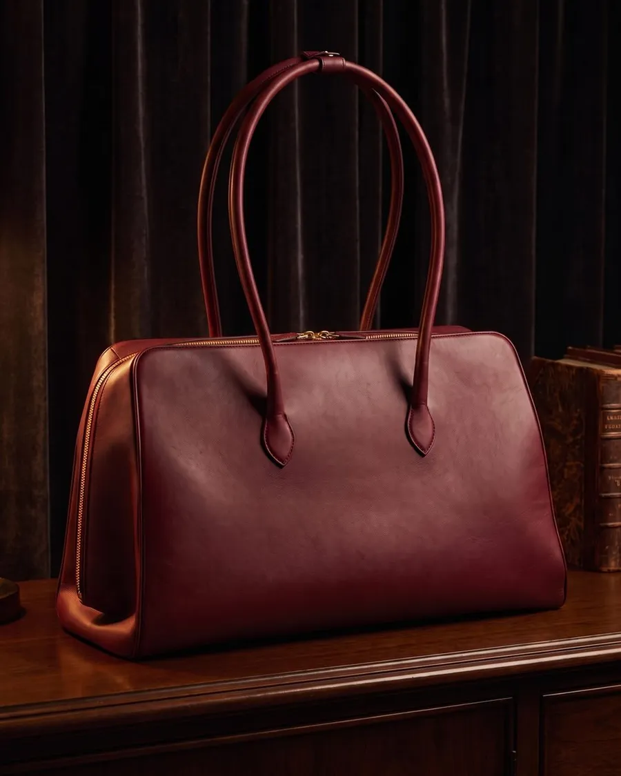 BORSA SALUS — Oxblood · interno scamosciato