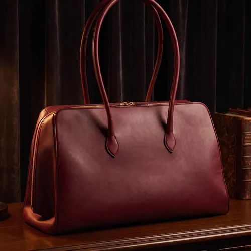 BORSA SALUS — Oxblood · interno scamosciato